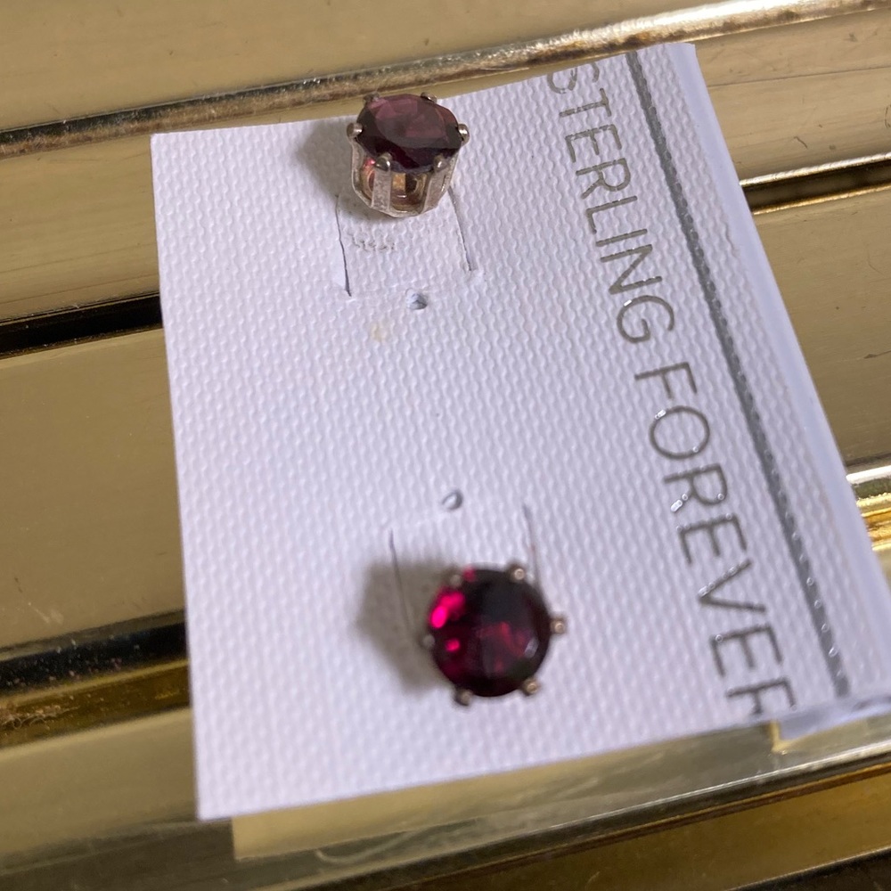 NWT ๐ Garnet Red Studs - Sterling Silver from Nordstrom - Picture 4 of 9